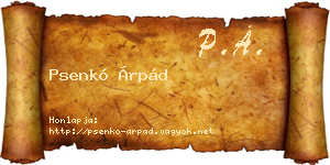 Psenkó Árpád névjegykártya